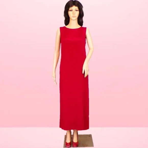 Talbots | Dresses | Silk Talbots Size 6 Red Sleeveless Fulllength Sheath  Dress 0 Silk Dc Only | Poshmark